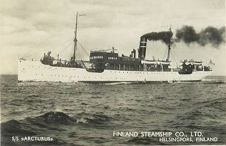 Steamship SS Arcturus made by Finland Steamship Company waiting to loose from Sk